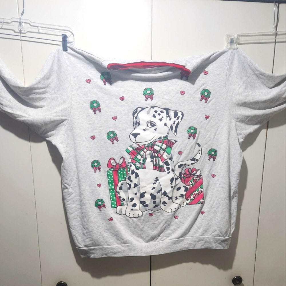 Charming Gray Dalmatian Christmas Sweatshirt